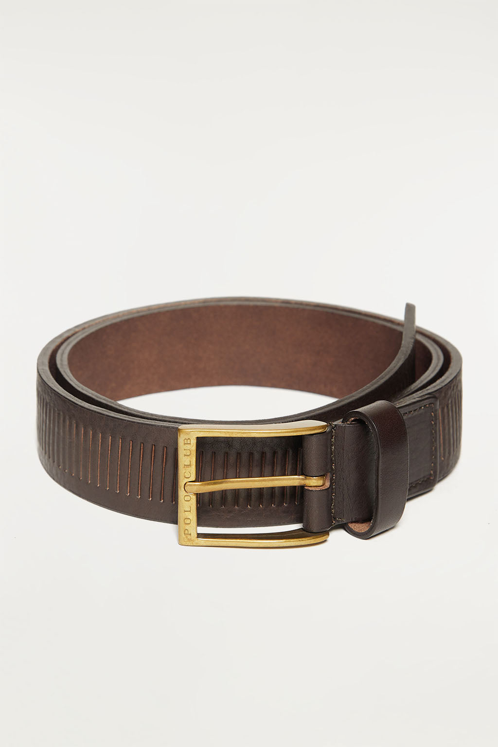 Cinturón cuero marrón  | HOMBRE  | POLO CLUB