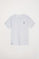 White tee with small embroidered logo