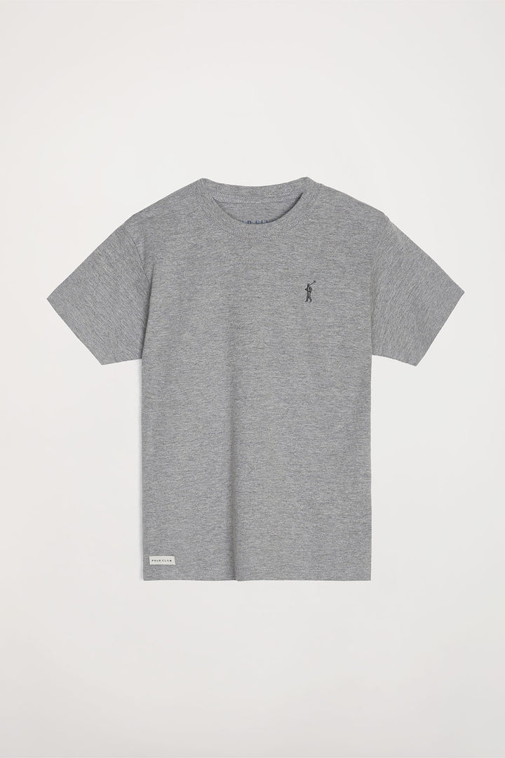 Camiseta gris con logo bordado