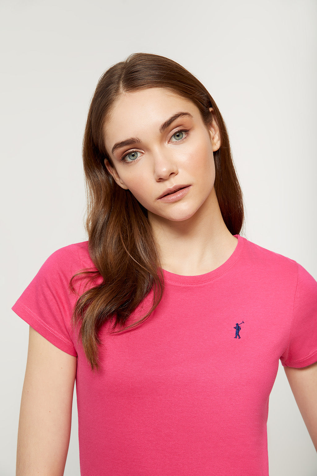 Camiseta fucsia con logo bordado | MUJER  | POLO CLUB