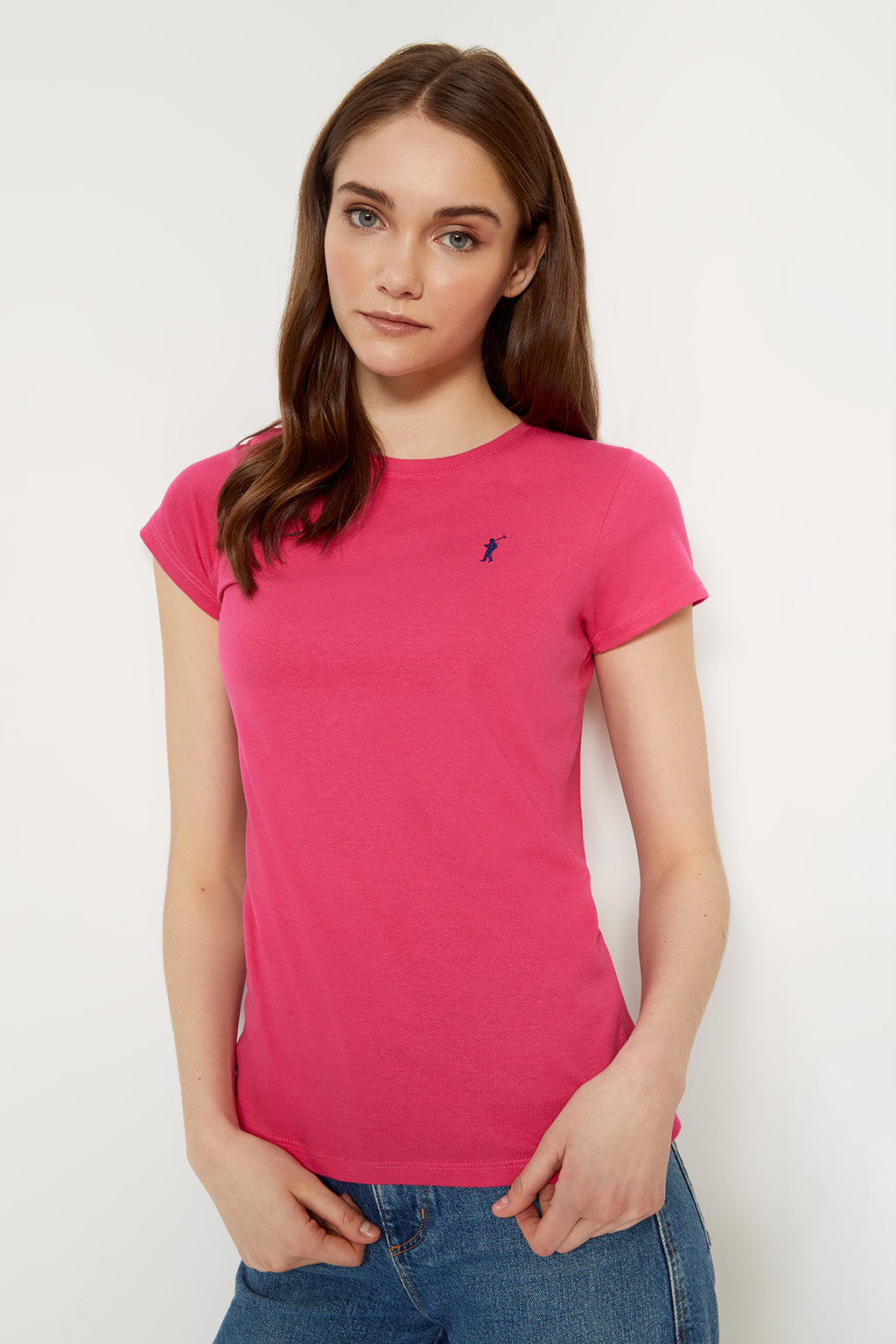 Camiseta fucsia con logo bordado | MUJER  | POLO CLUB