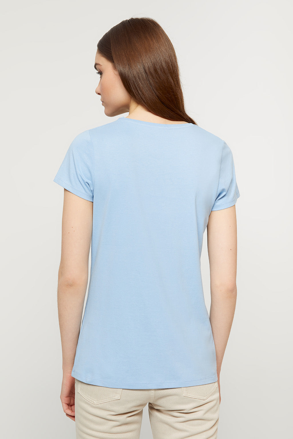 Camiseta azul celeste con logo bordado | MUJER  | POLO CLUB