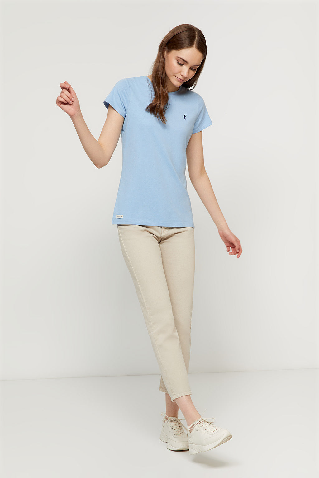 Camiseta azul celeste con logo bordado | MUJER  | POLO CLUB