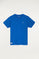 T-shirt azul royal com pequeno logótipo bordado