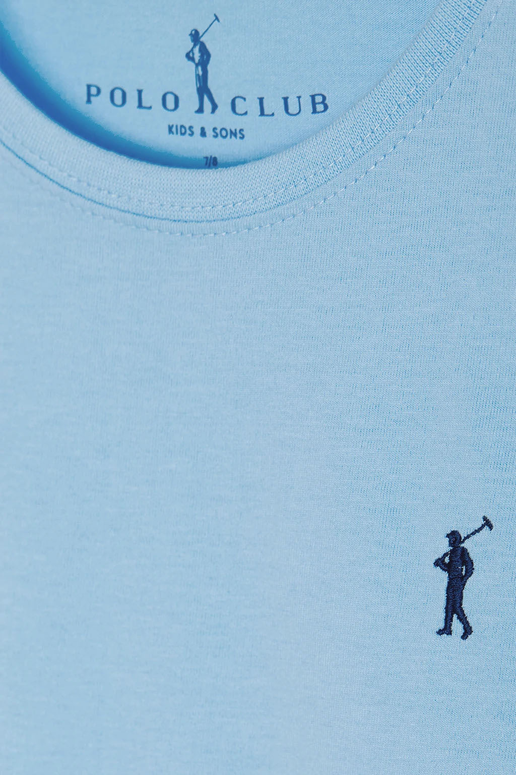 Camiseta azul celeste con pequeño logo bordado  | NIÑOS | POLO CLUB