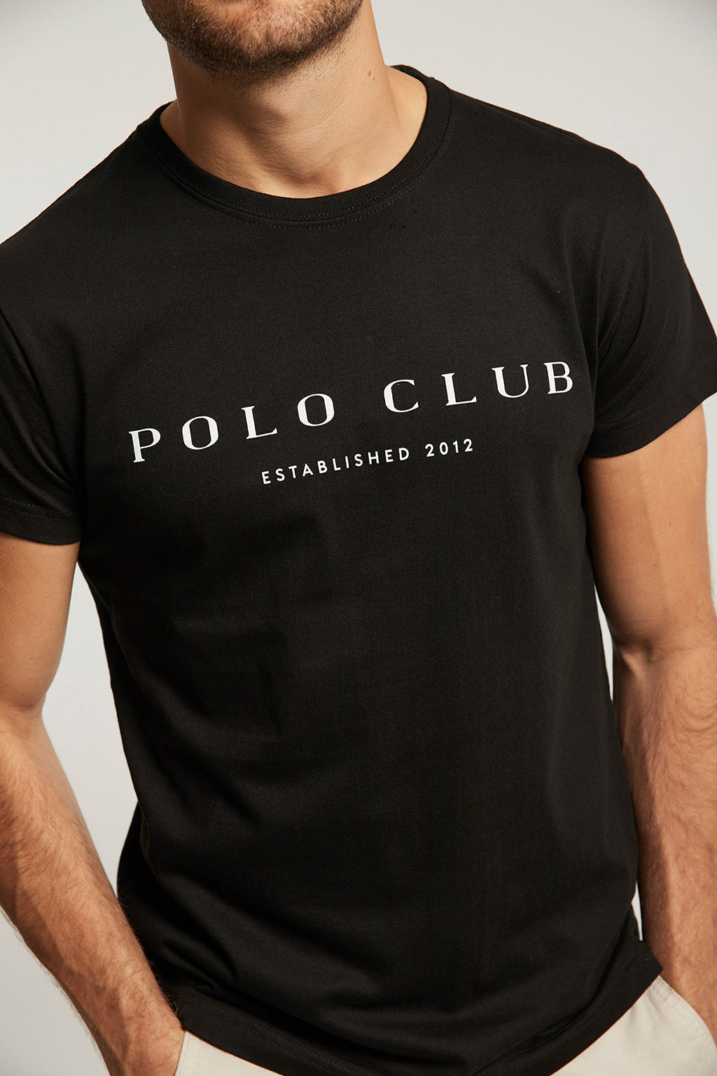 Camiseta de manga corta negra con estampación Club