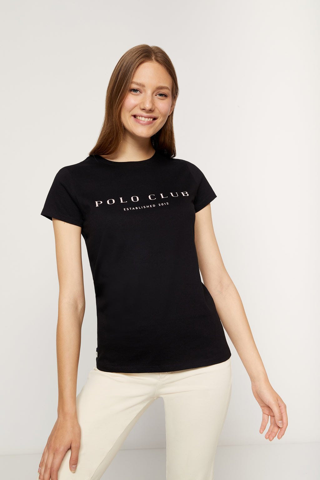 Camiseta negra con estampación – Polo Club
