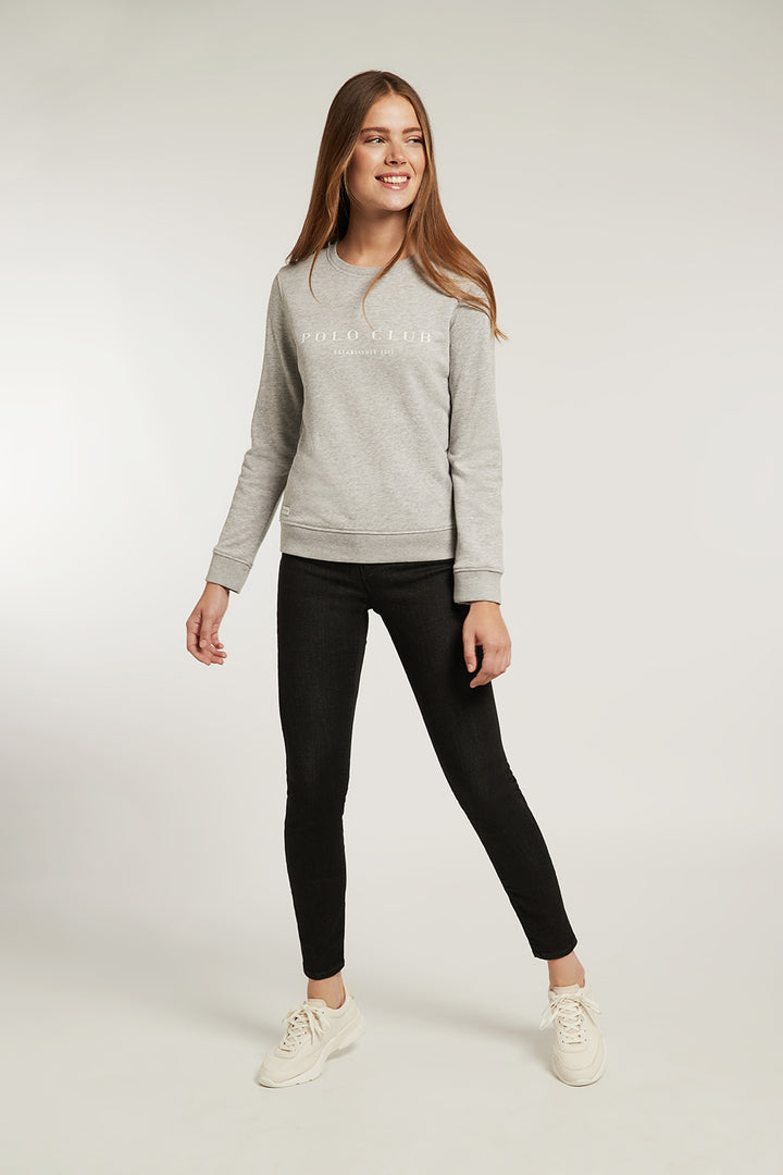 Sudadera orgánica gris vigoré con estampación frontal  | MUJER  | POLO CLUB