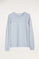 Sudadera orgánica azul celeste con estampación frontal