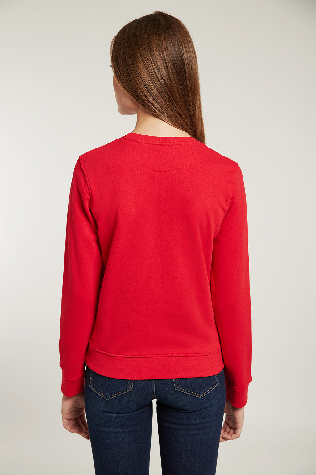 Sudadera orgánica roja con estampación frontal | MUJER  | POLO CLUB