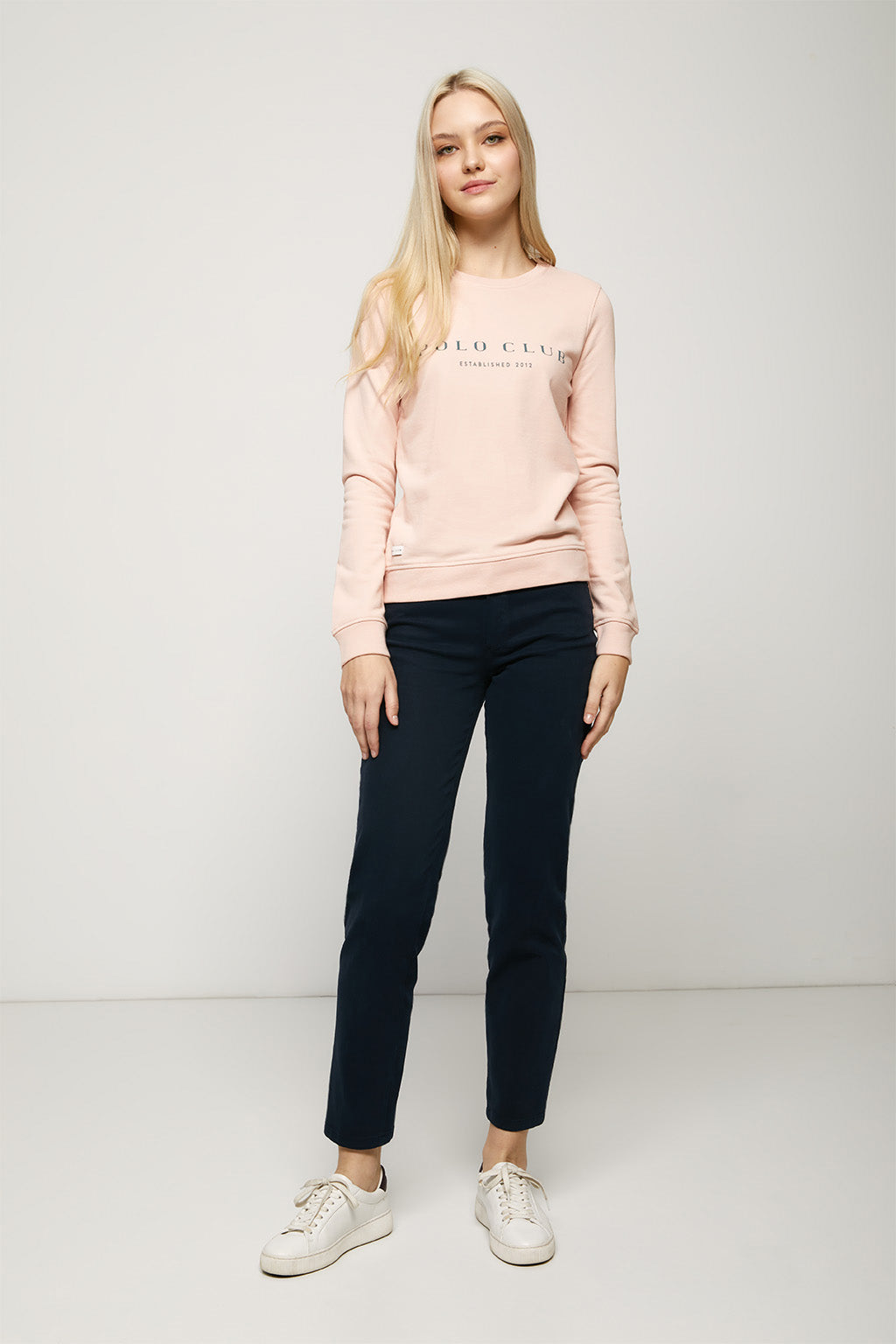 Sudadera orgánica rosa con estampación frontal | MUJER  | POLO CLUB