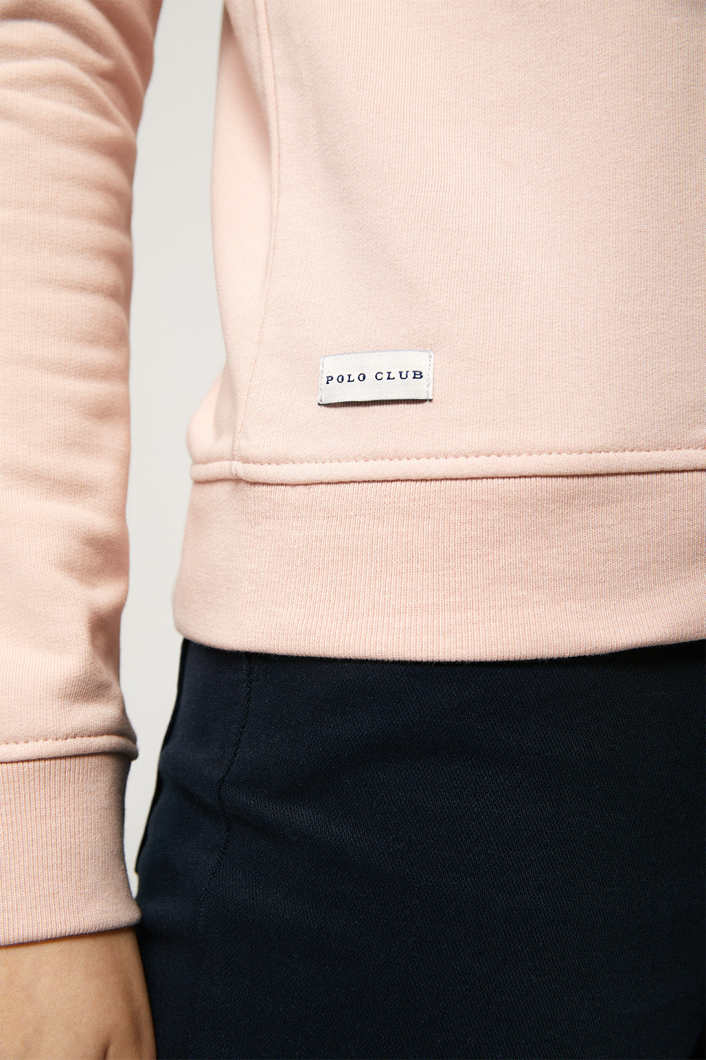 Sudadera orgánica rosa con estampación frontal | MUJER  | POLO CLUB