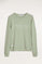 Pastel green organic sweatshirt with front print
