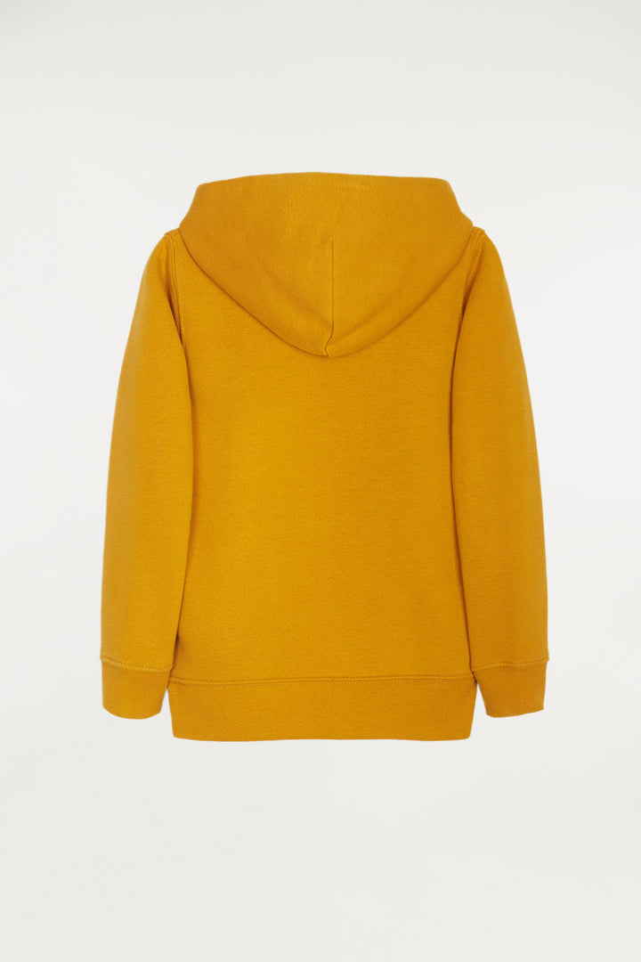 Sudadera orgánica kids con capucha ocre con logo bordado | NIÑOS | POLO CLUB