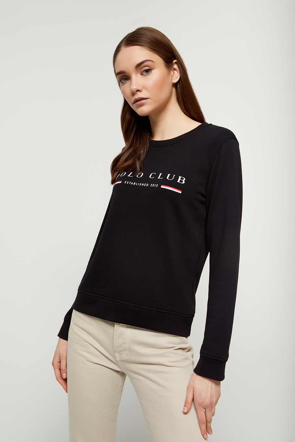Sudadera Title negra organic mujer | MUJER  | POLO CLUB