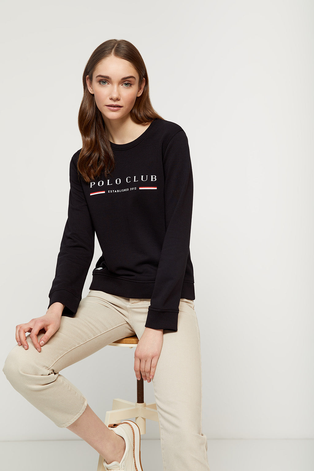 Sudadera Title negra organic mujer | MUJER  | POLO CLUB