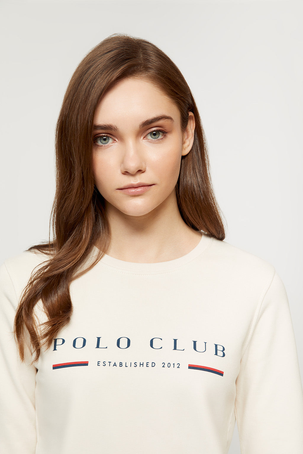 Sudadera Title beige organic mujer – Polo Club
