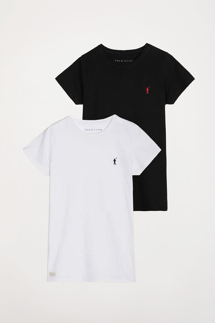 Pack de t-shirts de senhora com logótipo bordado em cor de contraste