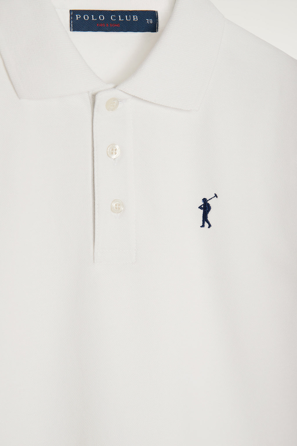 Polo blanco infantil de manga corta con logo bordado a contraste | NIÑOS | POLO CLUB