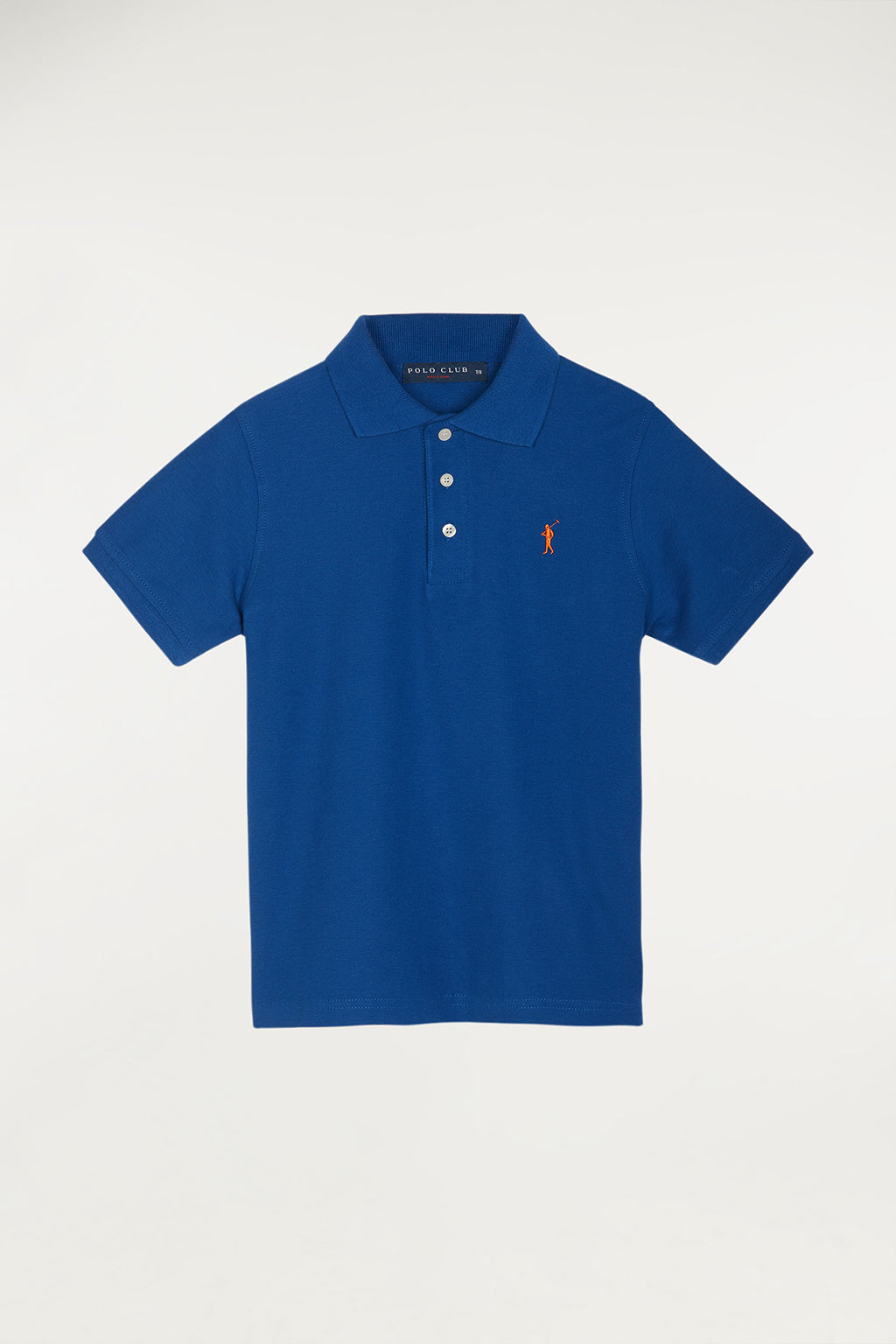 Polo azul royal infantil de manga corta con logo bordado a contraste | NIÑOS | POLO CLUB