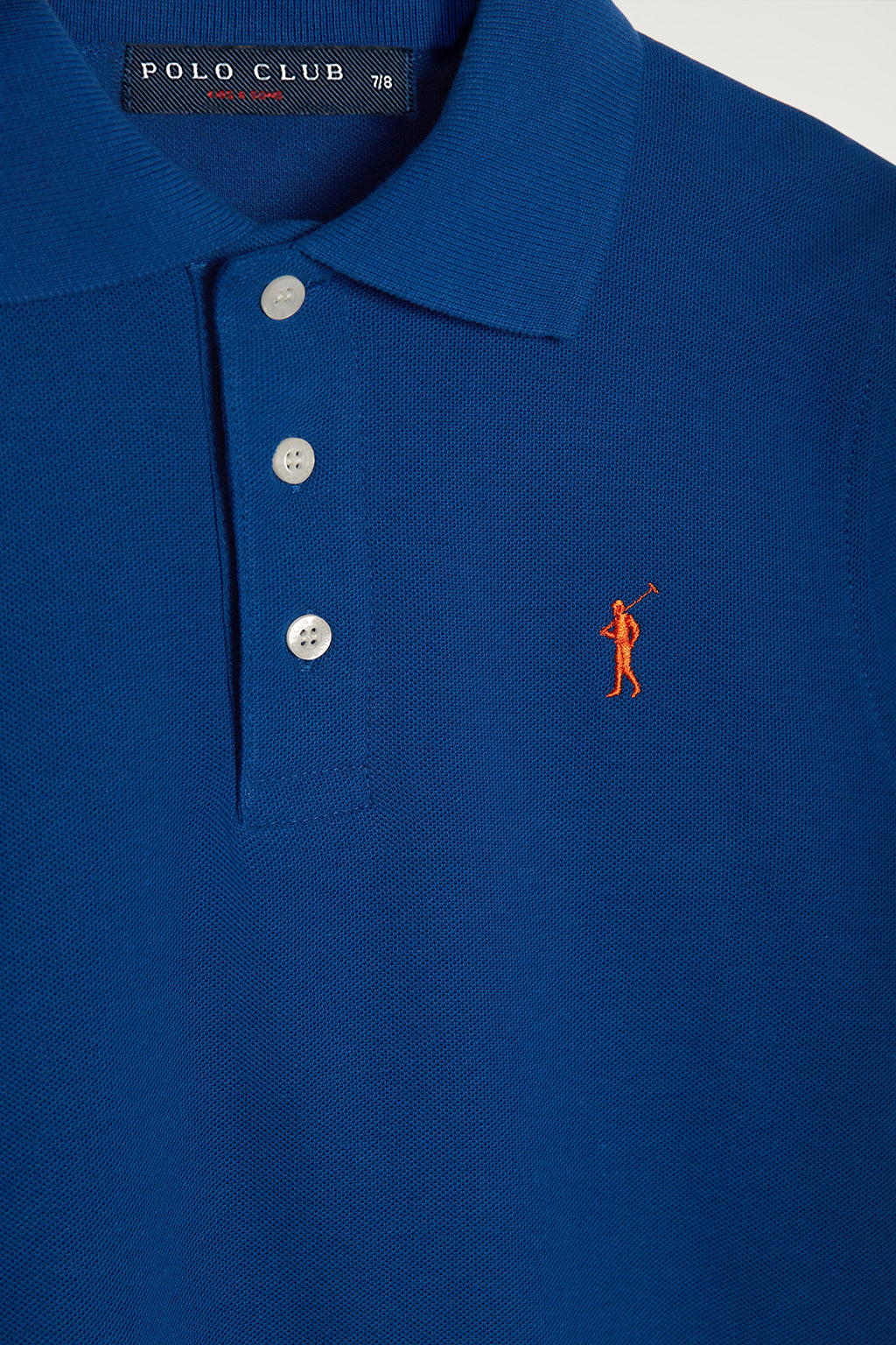 Polo azul royal infantil de manga corta con logo bordado a contraste | NIÑOS | POLO CLUB