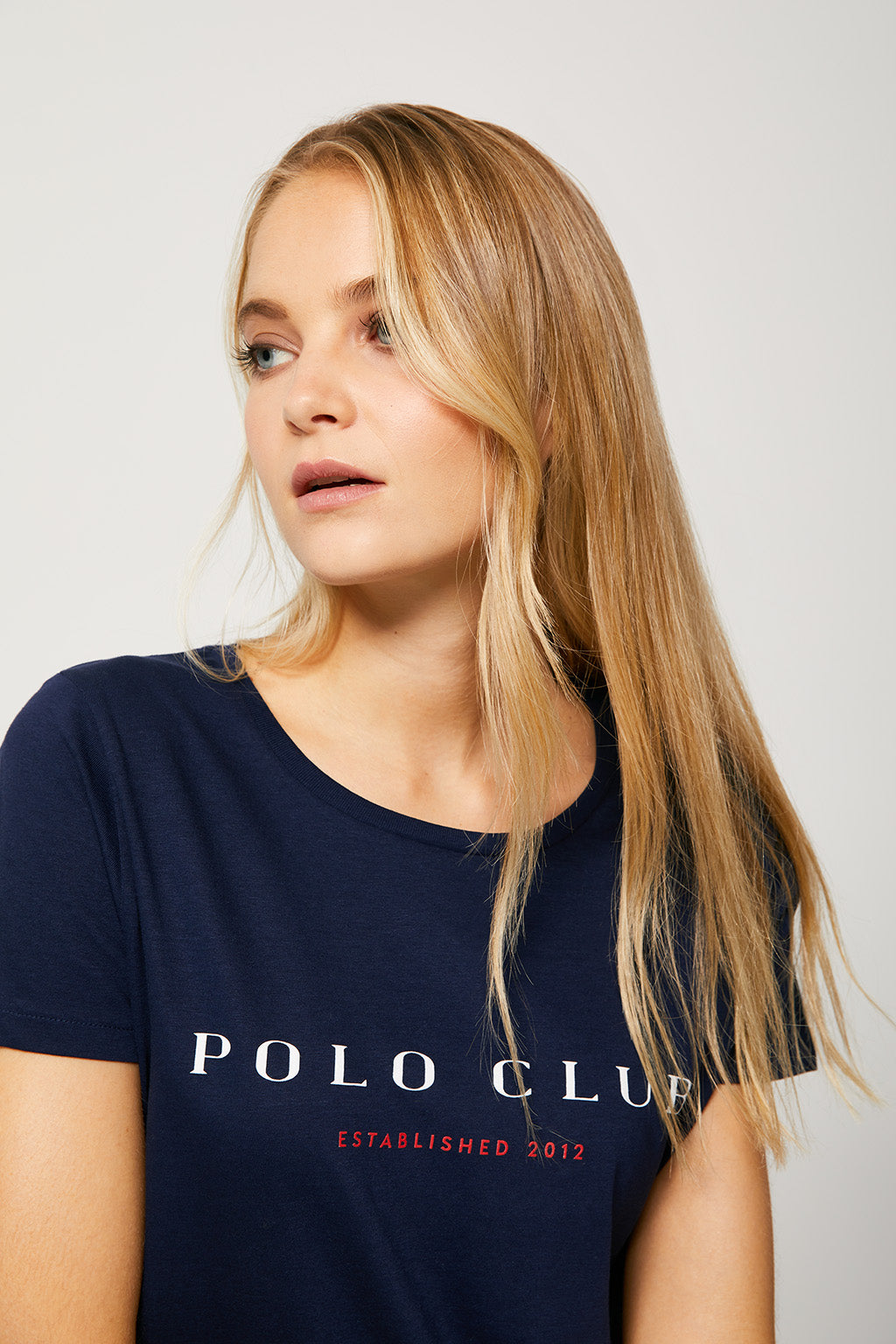 Camiseta de algodón orgánico marino con estampación frontal | MUJER  | POLO CLUB
