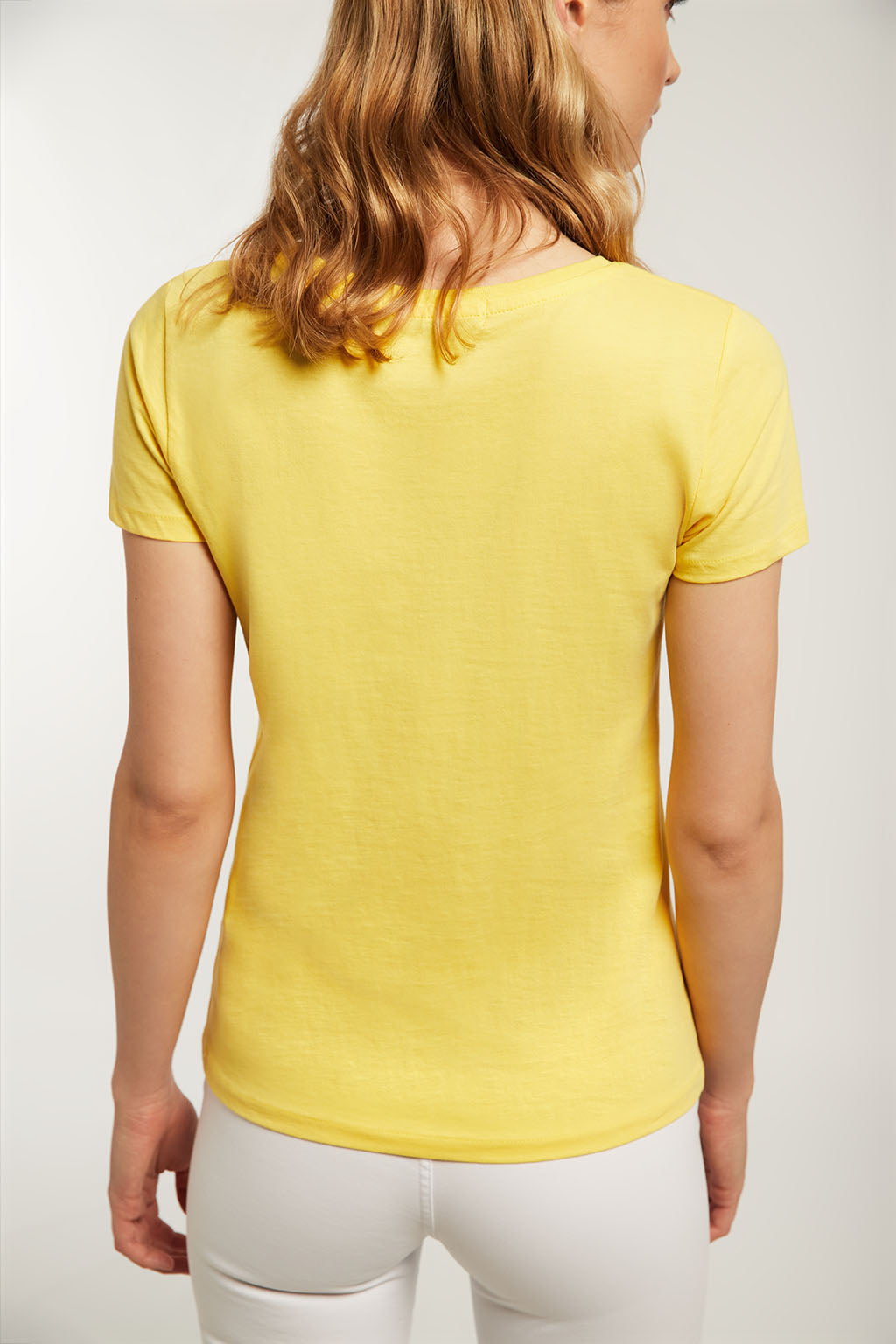 Camiseta de algodón orgánico amarilla con estampación frontal | MUJER  | POLO CLUB