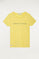Camiseta de algodón orgánico amarilla con estampación frontal