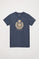 T-shirt denim com estampado a fazer contraste em relevo