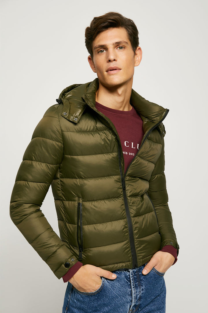 Chaqueta verde caqui acolchada con capucha | HOMBRE  | POLO CLUB