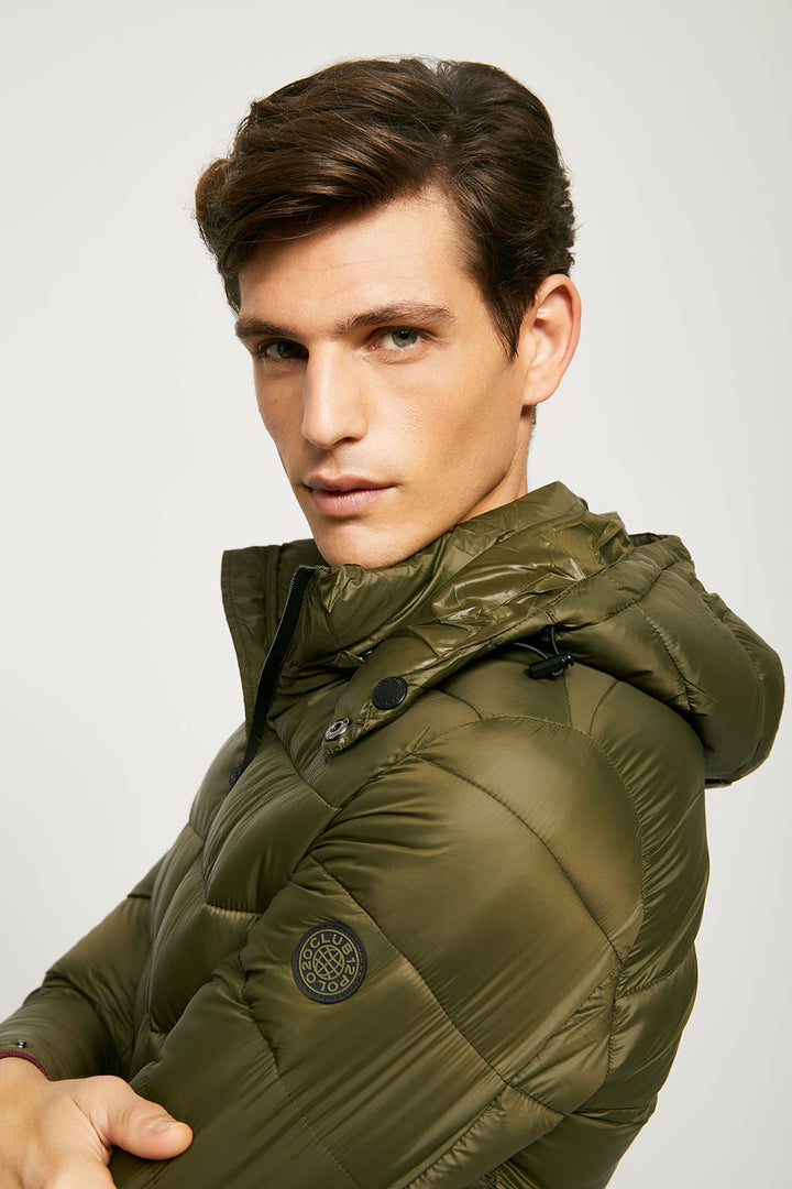 Chaqueta verde caqui acolchada con capucha | HOMBRE  | POLO CLUB