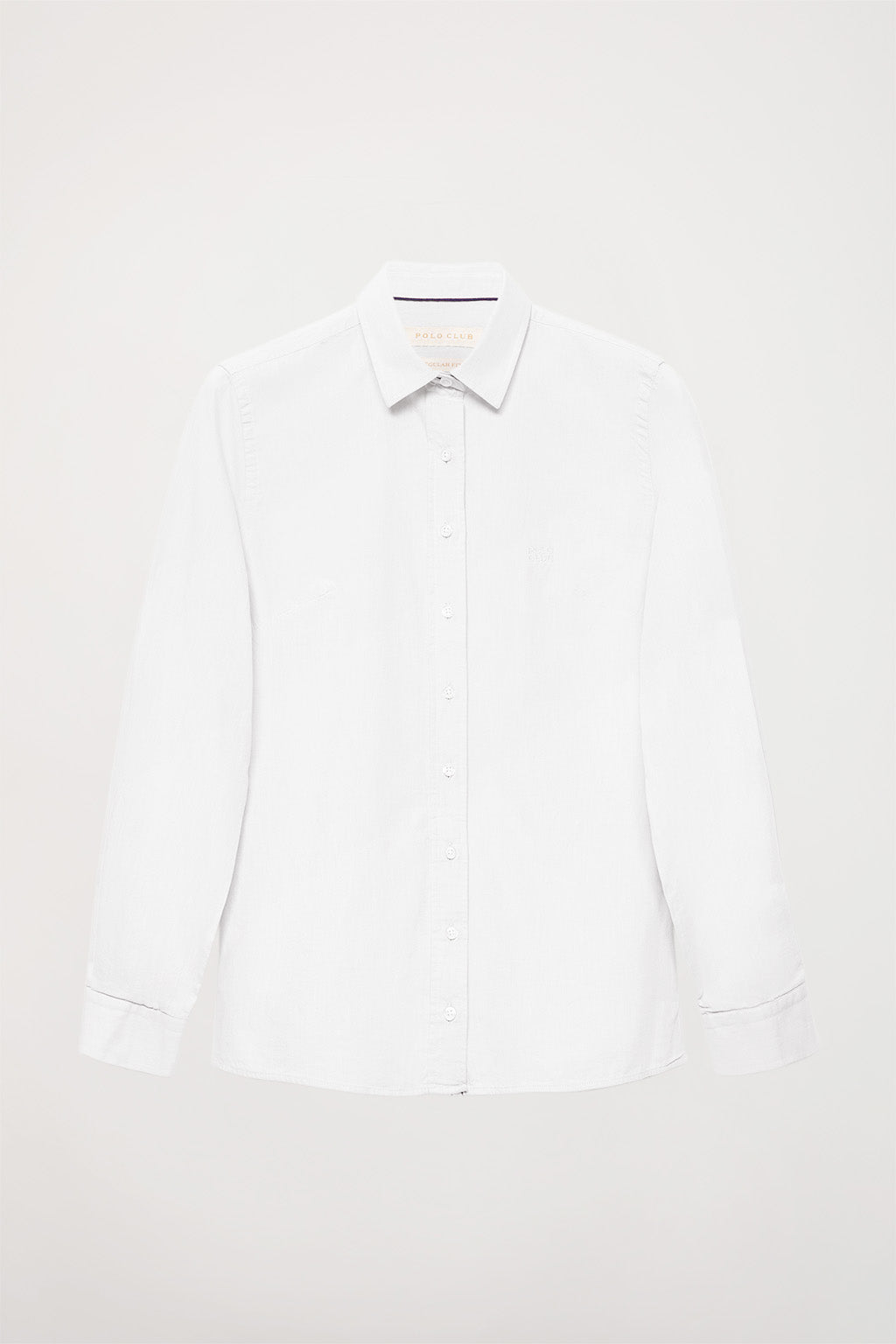 Camisa blanca de algodón lavada con detalle bordado en el pecho | MUJER  | POLO CLUB