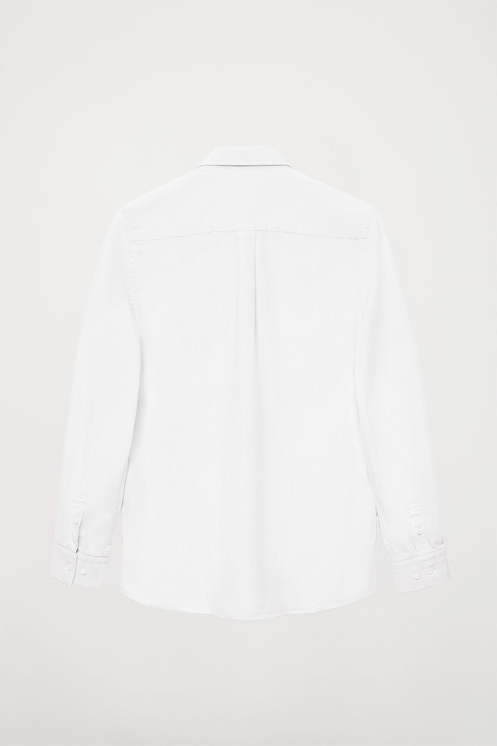 Camisa blanca de algodón lavada con detalle bordado en el pecho | MUJER  | POLO CLUB