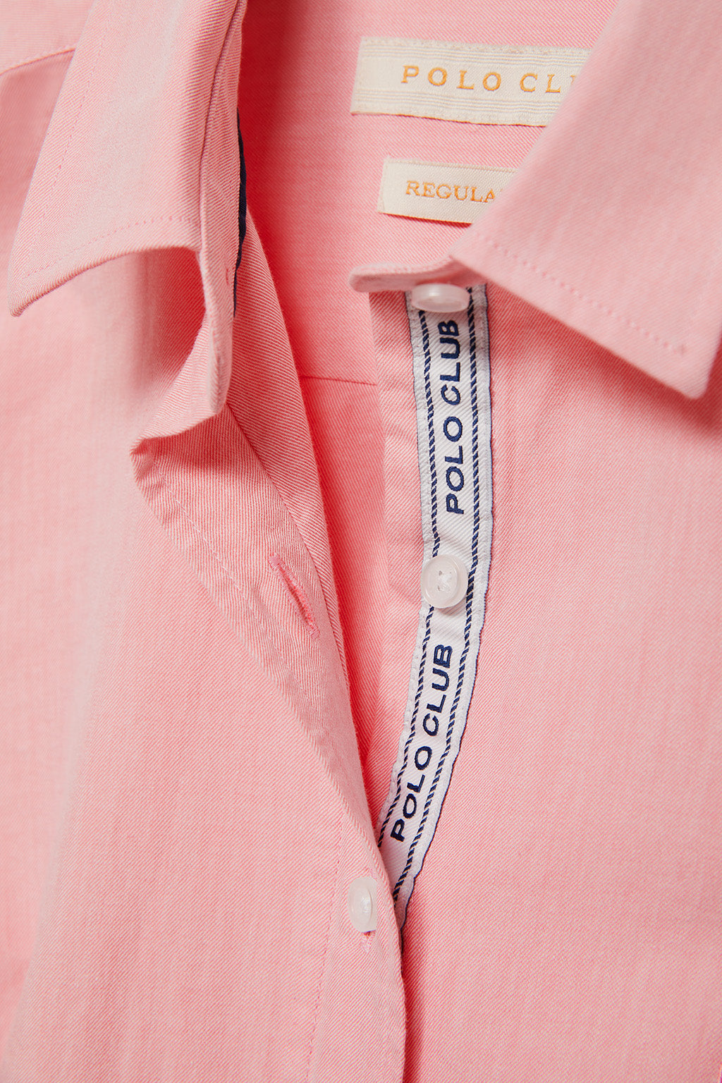 Camisa coral suave de algodón lavada con detalle bordado en el pecho | MUJER  | POLO CLUB
