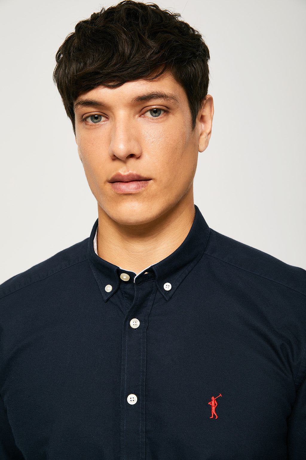 Camisa oxford azul marino con logo bordado | HOMBRE  | POLO CLUB