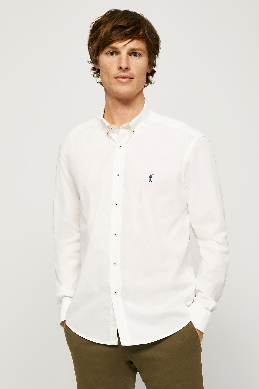 Camisa blanca de popelín custom fit Club