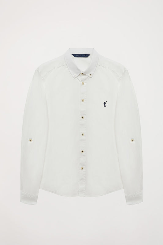 Camisa blanca de popelín custom fit