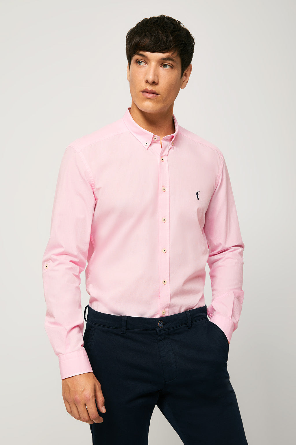 Camisa rosa de custom fit – Polo Club