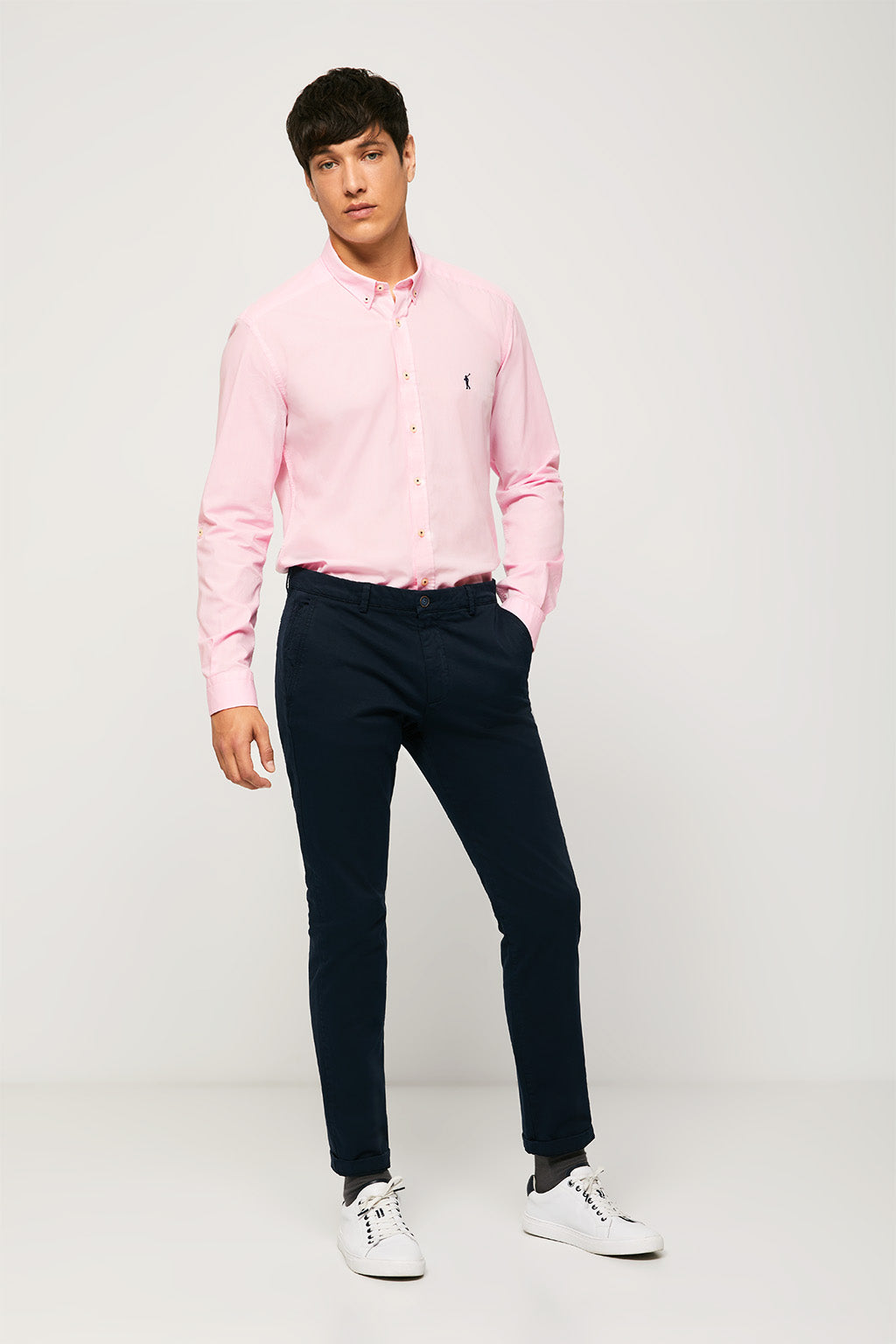 oasis loco Poesía Camisa rosa de popelín custom fit – Polo Club