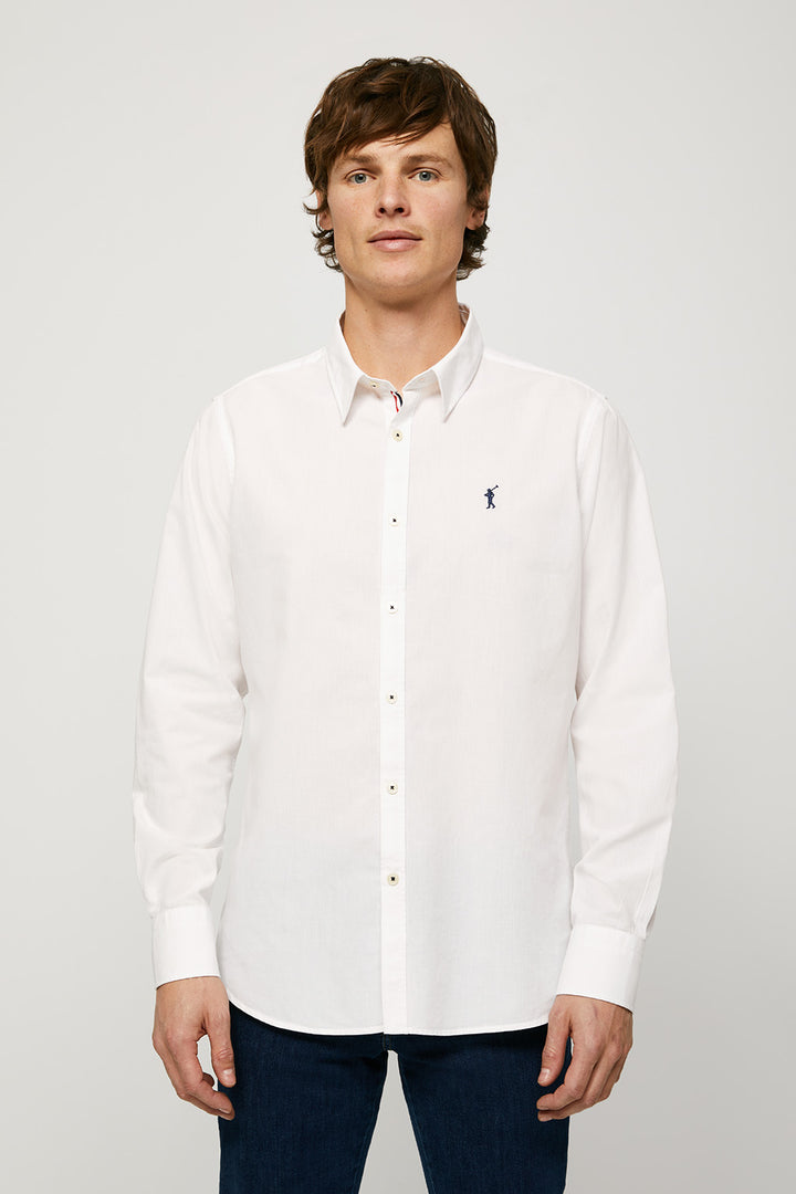 Camisa slim fit blanca con logo bordado | HOMBRE  | POLO CLUB