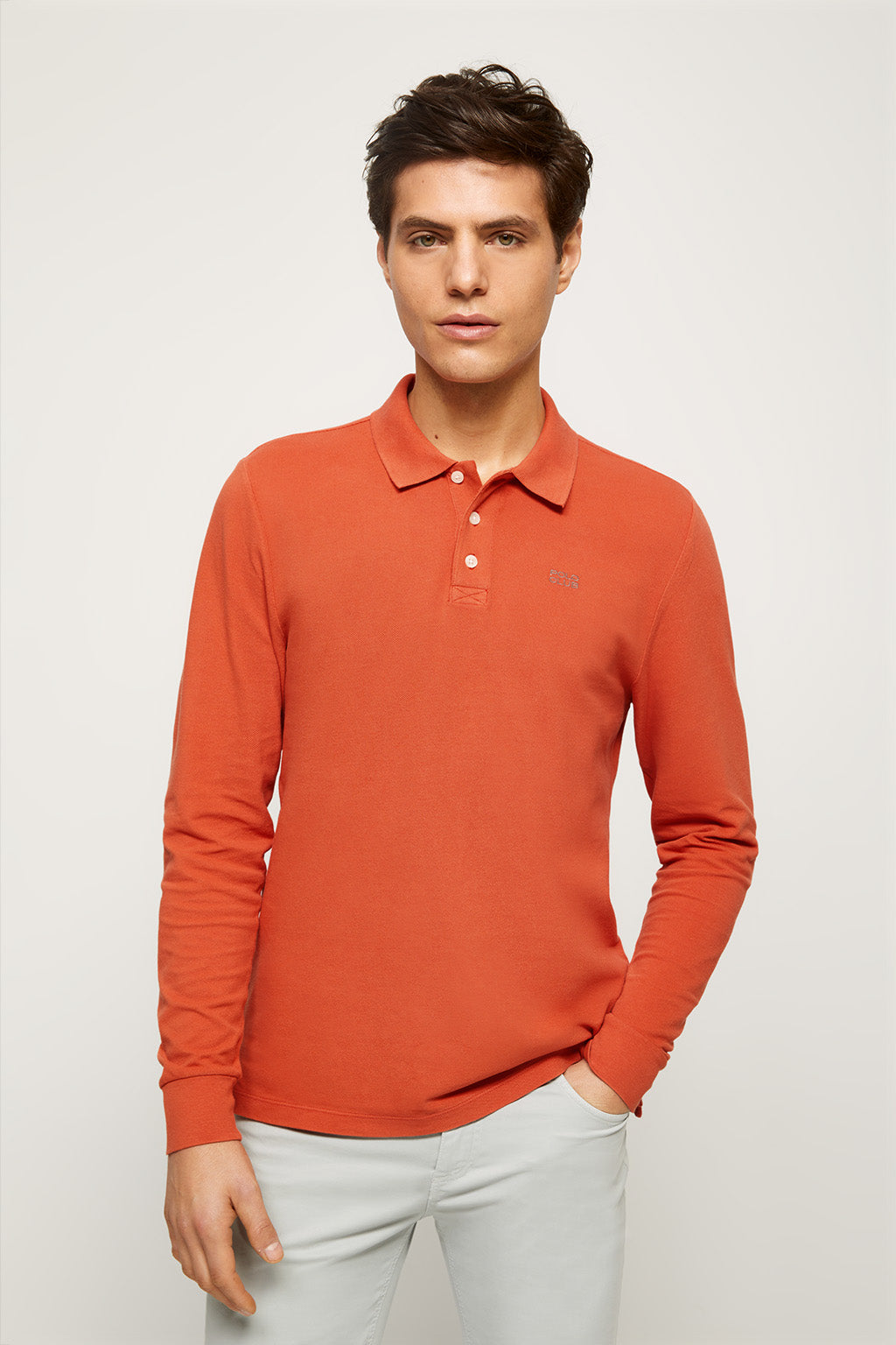 Polo de manga larga caldera con logo bordado | HOMBRE  | POLO CLUB