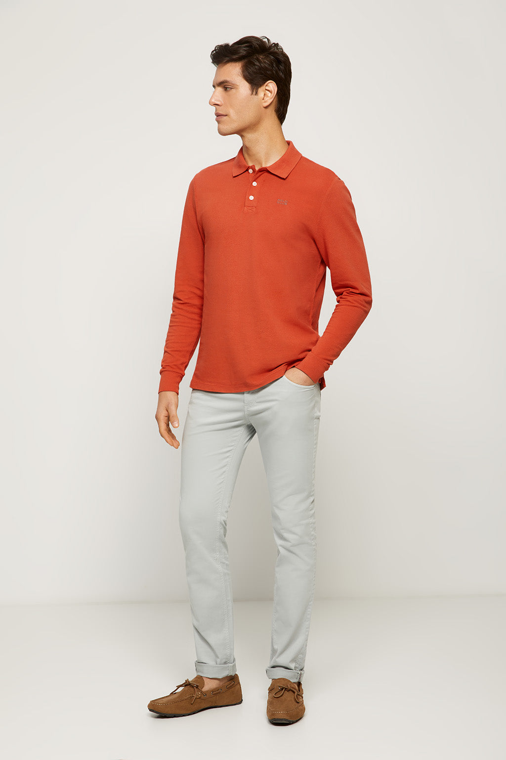 Polo de manga larga caldera con logo bordado | HOMBRE  | POLO CLUB