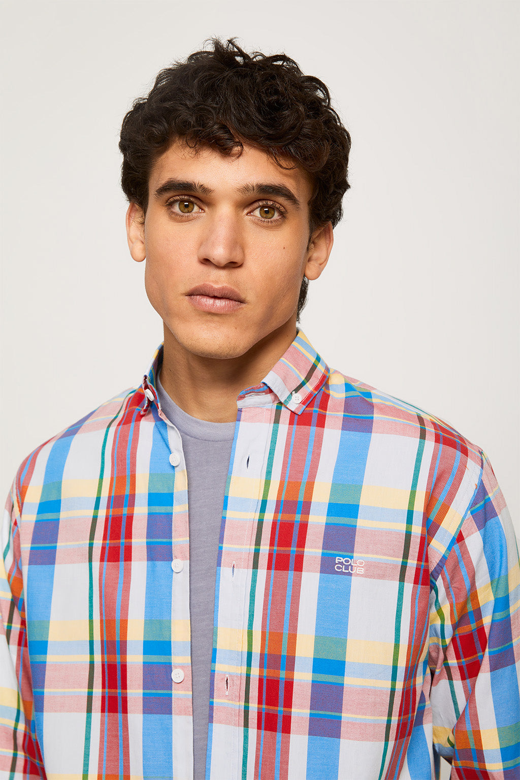 enfocar Armonía camisa Camisa oxford de cuadros multicolor con logo bordado – Polo Club