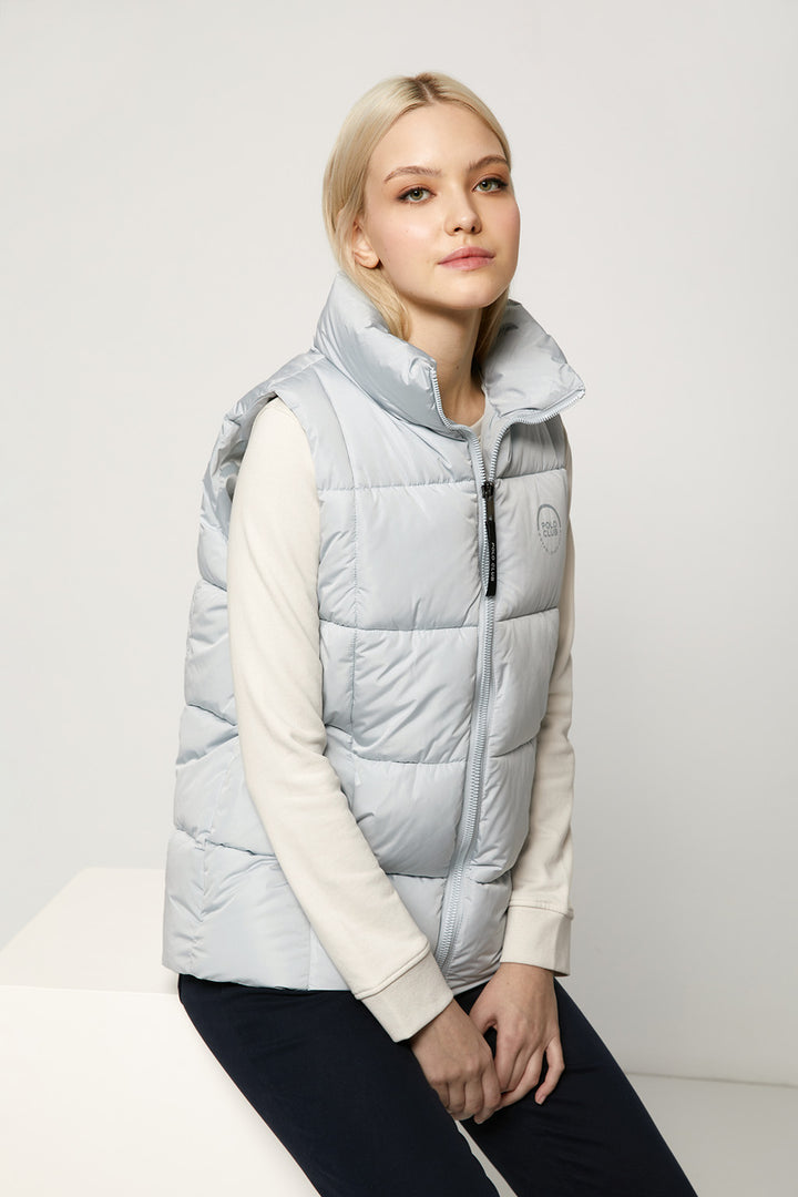 Chaleco acolchado azul con parche con print logotipado | MUJER  | POLO CLUB