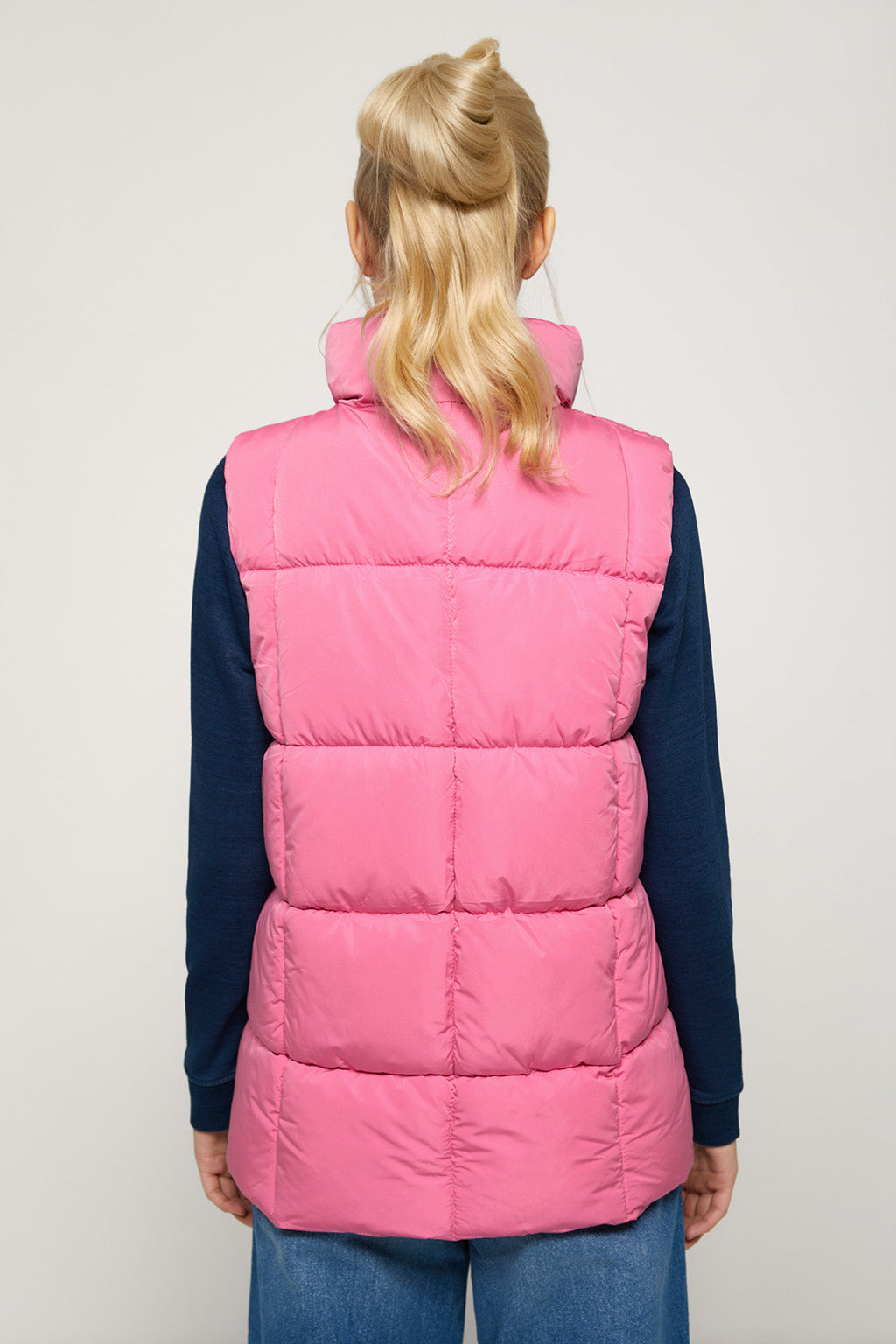 Chaleco acolchado rosa con parche con print logotipado | MUJER  | POLO CLUB