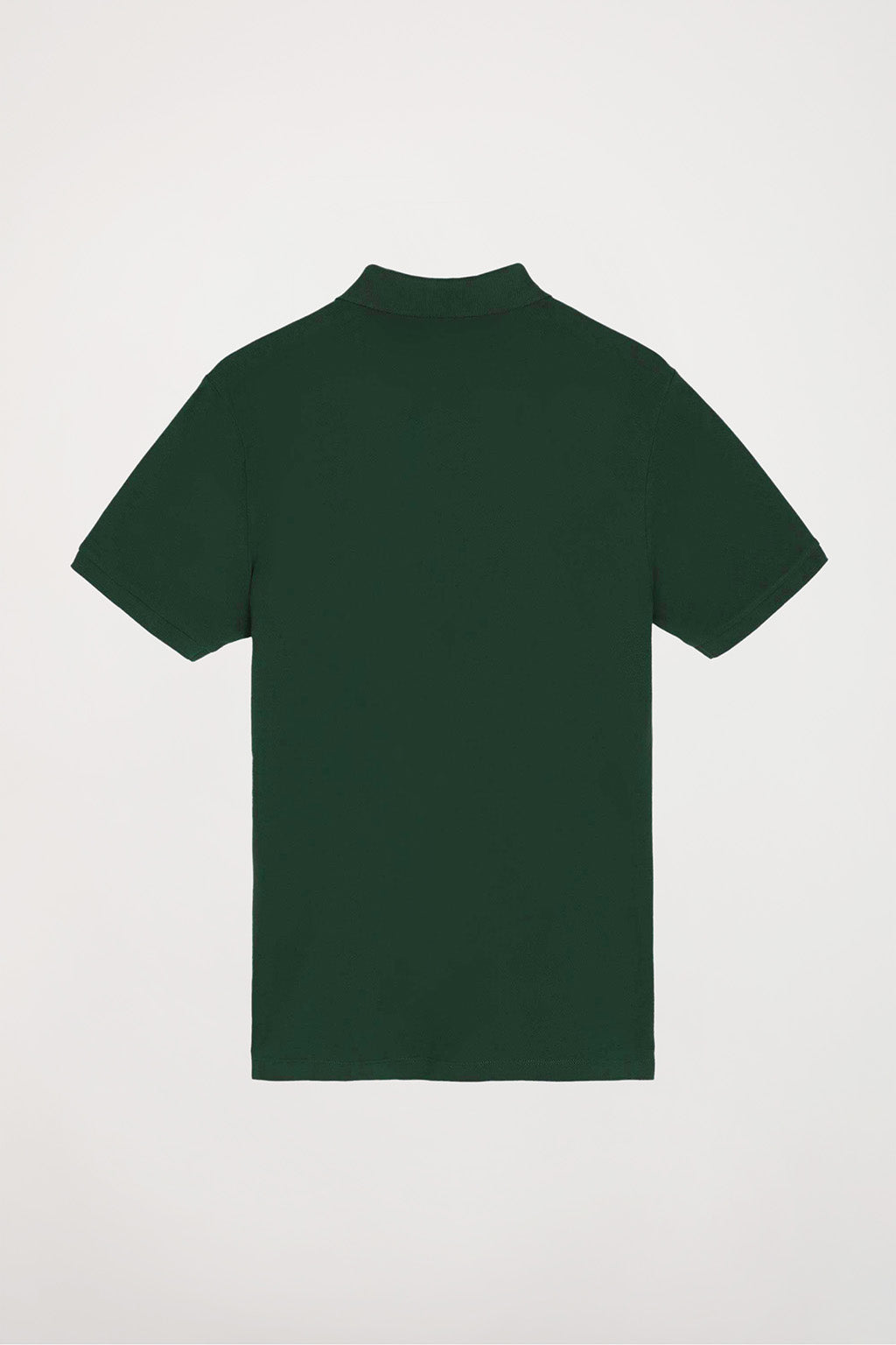 Polo verde botella piqué con tapeta de tres botones y logo bordado en contraste | HOMBRE  | POLO CLUB