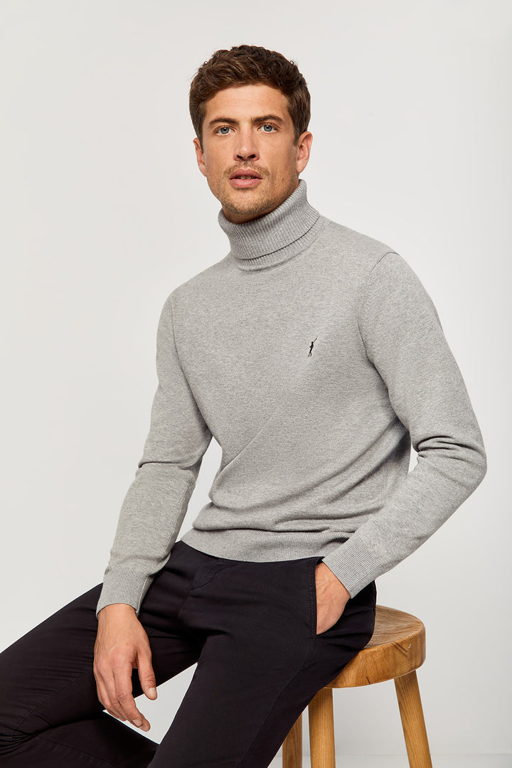 Jersey básico de cuello vuelto gris vigoré con logo Rigby Go