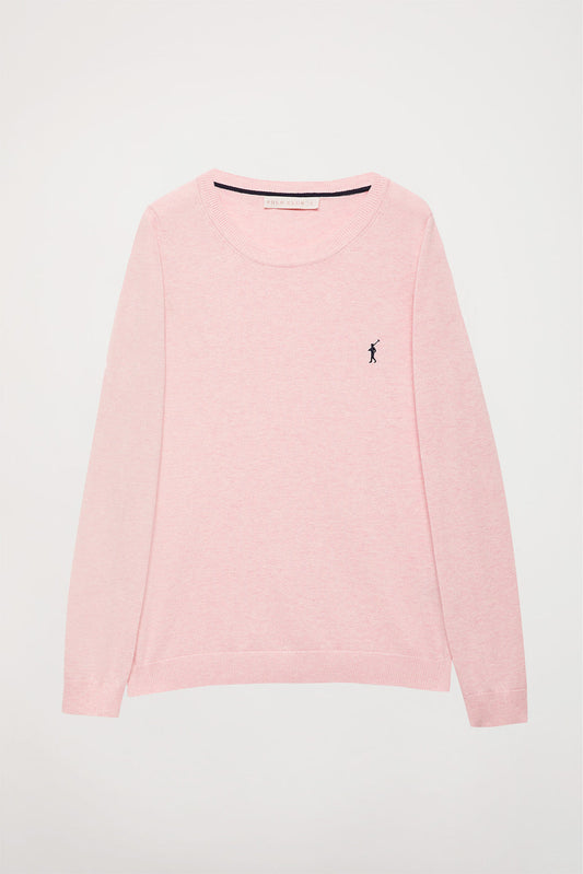 Jersey básico rosa de cuello redondo y logo Rigby Go