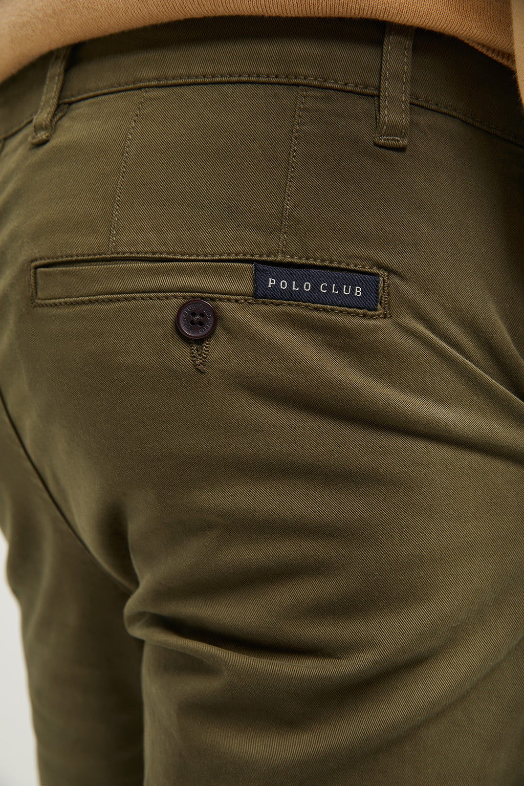 Pantalón chino verde oscuro de elástico con detalles Polo Club