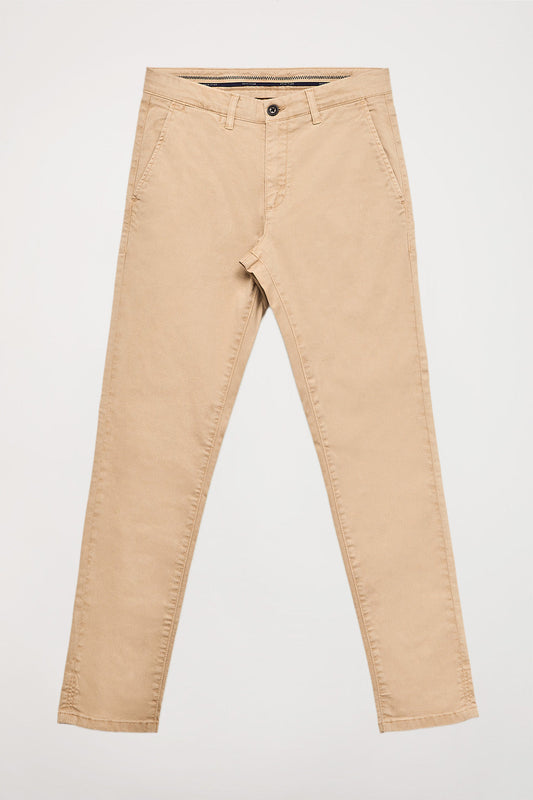 Pantalón chino arena de algodón elástico con detalles Polo Club